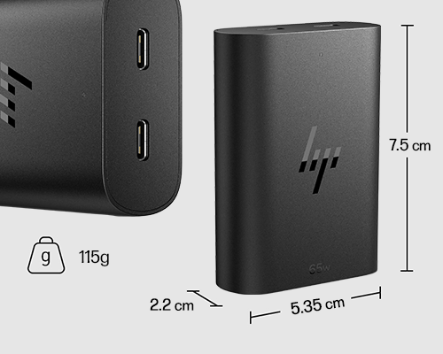 HP 65W窒化ガリウム USB-C 2ポートチャージャー