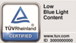 TUV Low Blue Light ハードウェア認定ロゴ