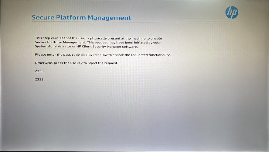 図14.Secure Platform Management画面