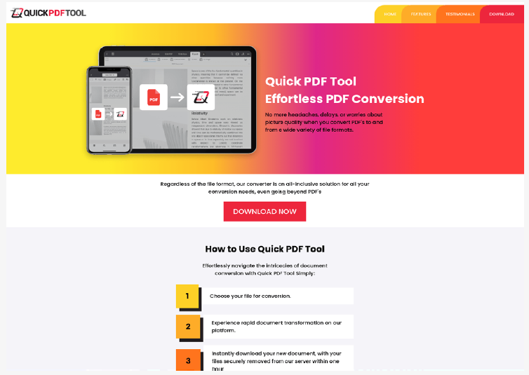 ChromeLoaderにつながる偽のPDF変換ツールを拡散するWebサイトの例
