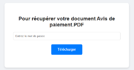Eメールに記載されたパスワードを入力するよう促すプロンプト