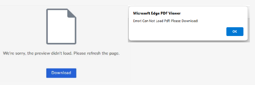 ユーザーに悪意のあるVBScriptファイルをダウンロードおよび実行させることを目的とした偽のPDFエラー