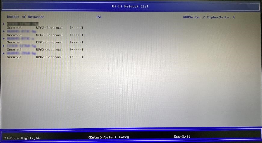 図5. Wi-Fi Network List にて SSID の選択