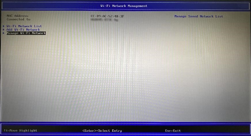 図10. Wi-Fi Network Management 画面から Management Wi-Fi Network の選択