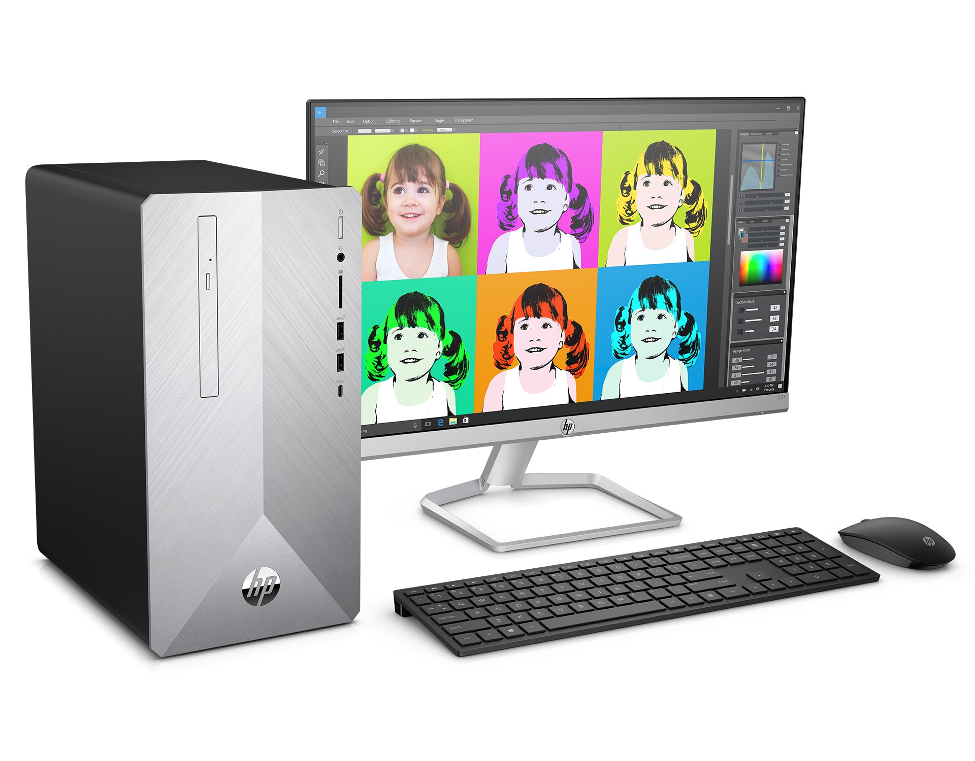 HP Pavilion Desktop 595-pOxxx LGモニターなど付き-