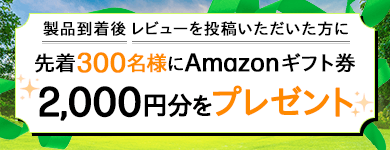 レビューを書いてAmazonギフト券（2,000円分）をもらっちゃおう！