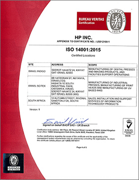 ISO14001認証取得証明書4 英語版