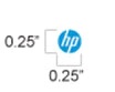 HPロゴを印刷して使用する場合、最小サイズは直径0.25インチまたは6.35ミリメートルです。
