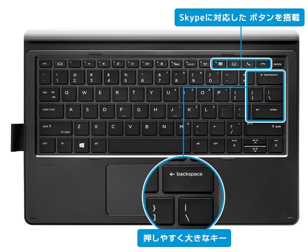 長時間のオフィスワークにも適用するノートPC並みのキーボード