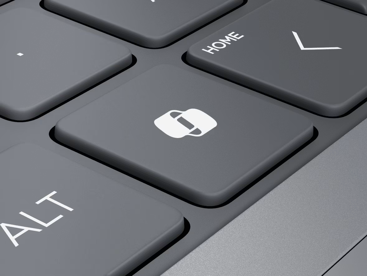 HPノートパソコンのキーボードのCopilotキーの近接画像