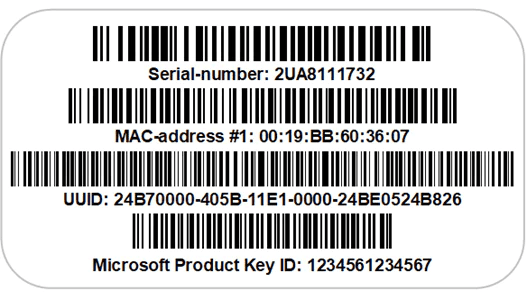 シリアルNo、Macアドレス1、UUID、PKID