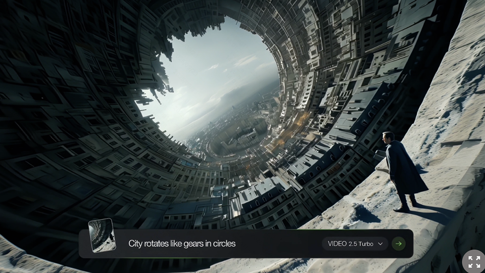 Kling AI 2.5 Turbo が実現する重力反転都市の圧倒的映像表現(出典:Kuaishou/GlobeNewswire)