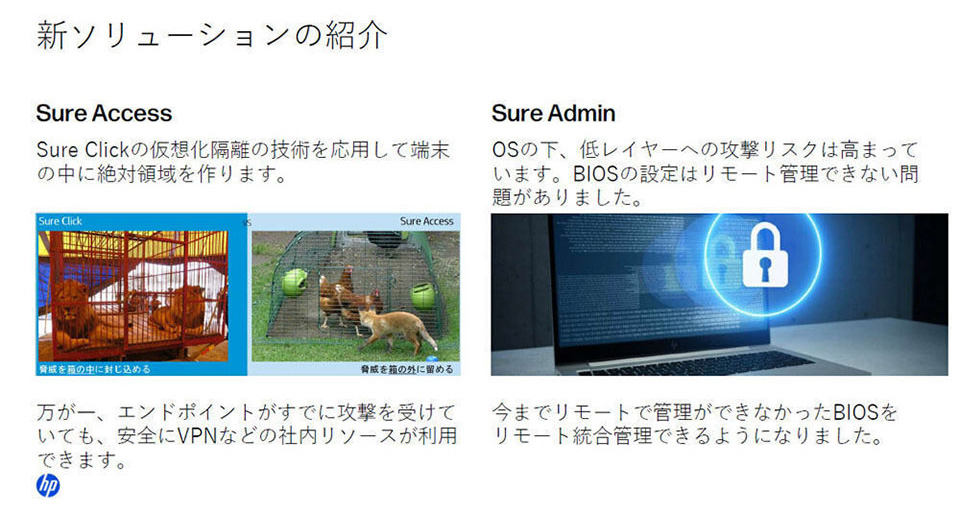 HP Sure Admin」と「同Sure Access」の概要