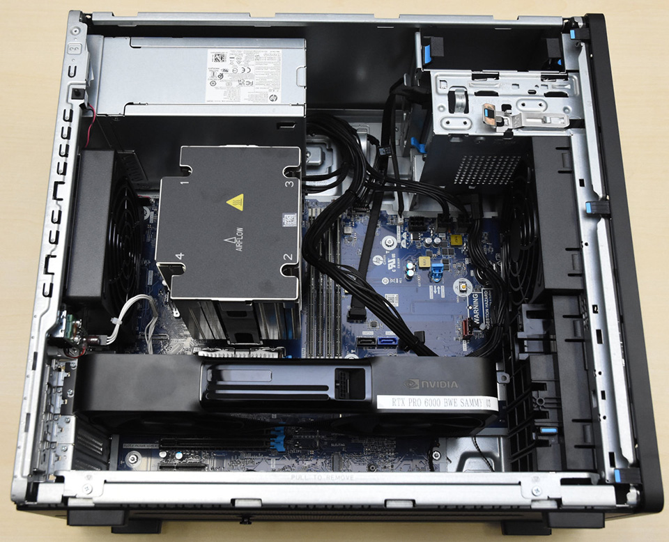 エントリークラスながらNVIDIA RTX PRO 6000 Blackwellを搭載できるHP Z2 Tower G1i Workstation（1200W電源搭載モデル）［クリックで拡大］