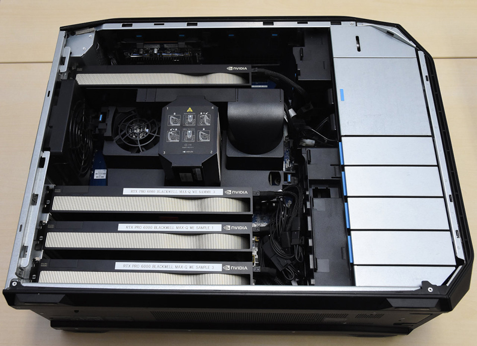 NVIDIA RTX PRO 6000 Blackwell Max-Q Workstation Editionを4枚搭載したHP Z8 Fury G5 Workstation［クリックで拡大］